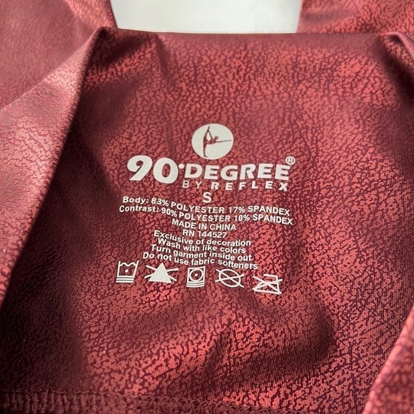 90 Degrees by Reflex Lux Rustic Scarlet Hi Rise Ankle Leggings Smal… - Picture 4 of 8